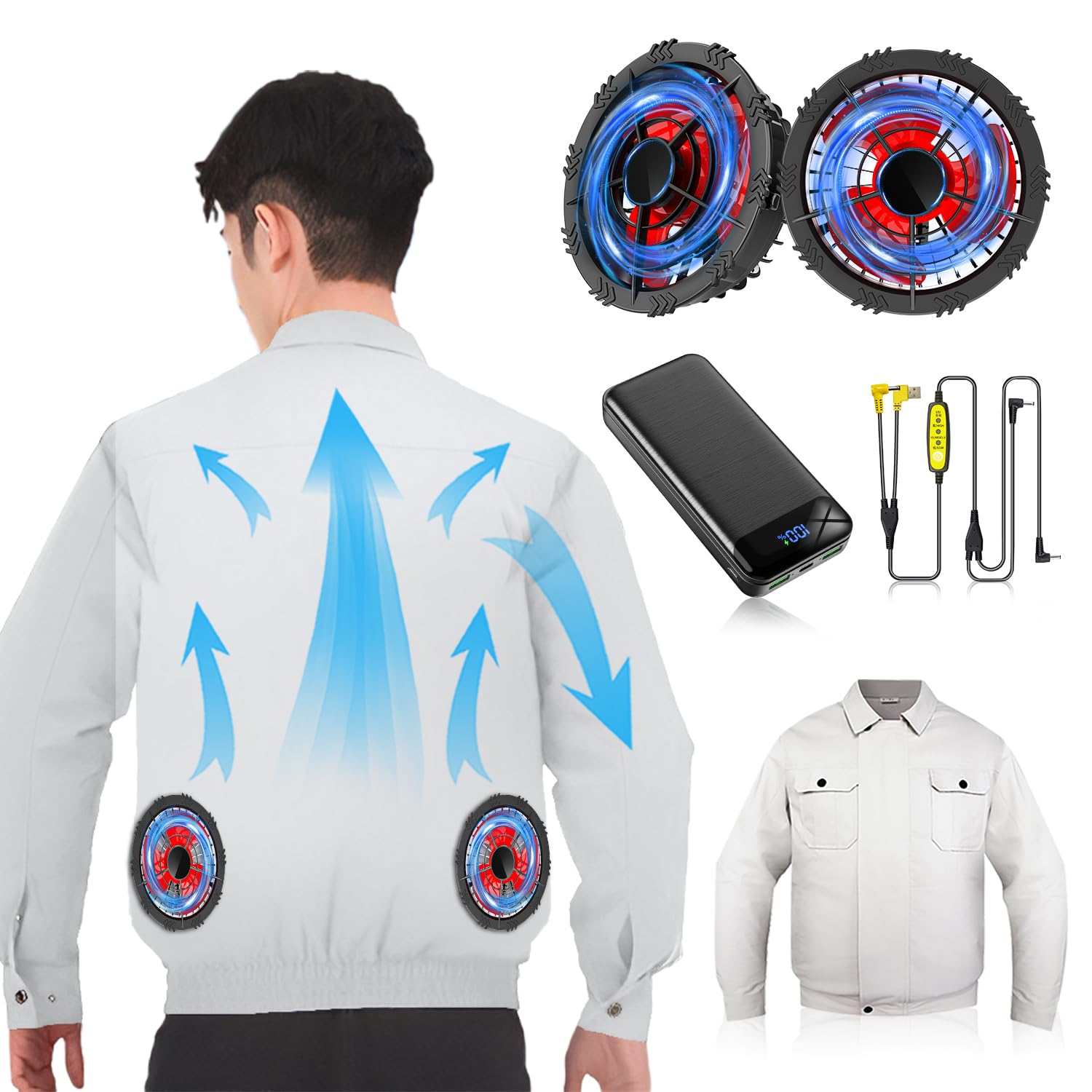 Amazon.co.jp: [THEKUKU] 空調作業服 ファンバッテリーセット